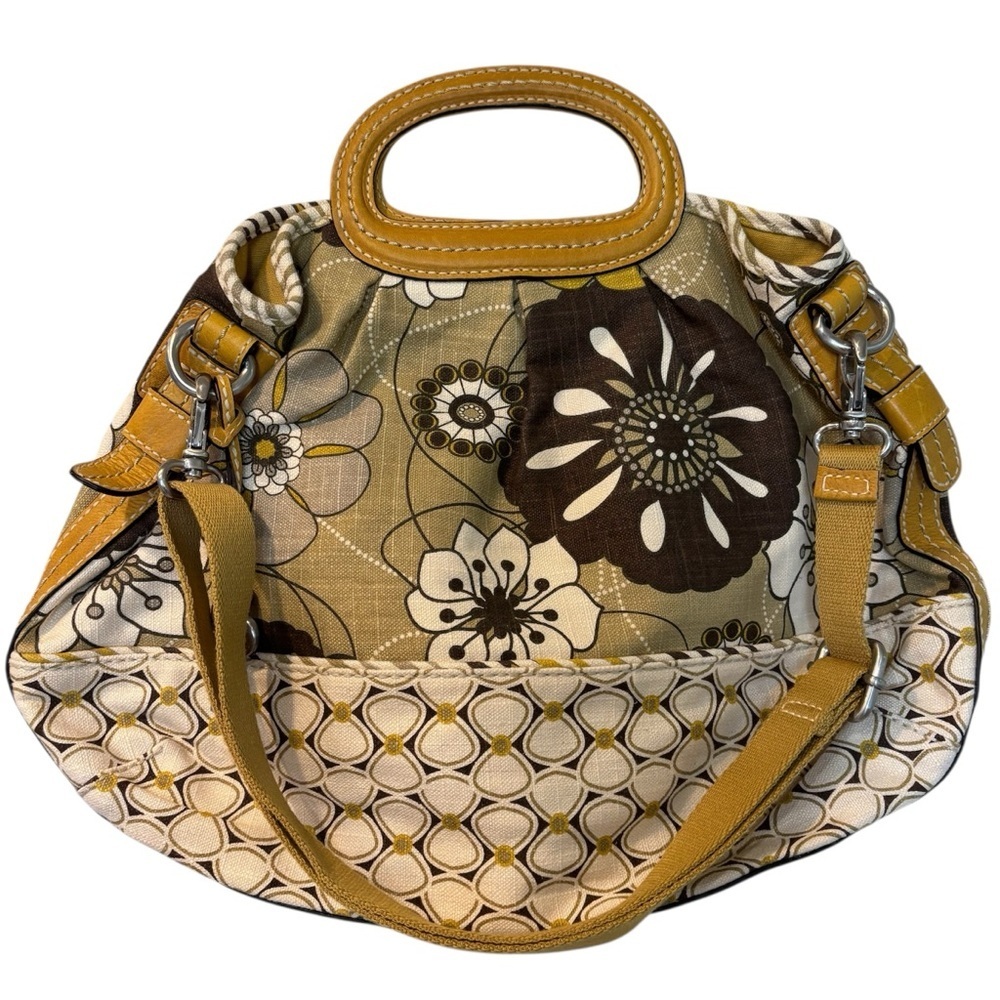 Fossil Satchel Canvas Floral Crossbody Purse Women’s Bag